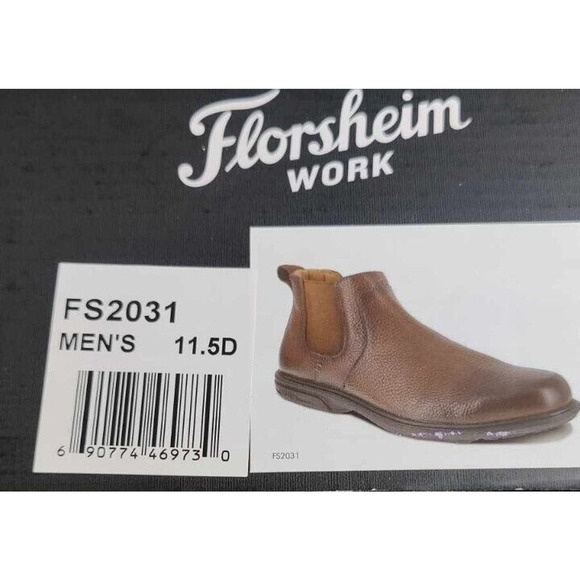 Florsheim Loedin Size 11.5D Brown Leather Work Boots Steel Toe New In Box Chukka - Picture 10 of 11